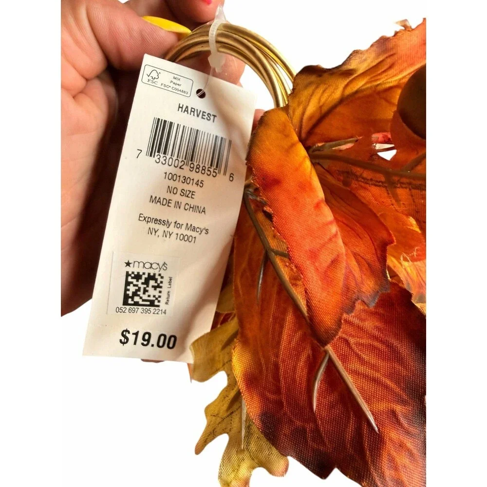 Martha Stewart Collection Leaf Trim Napkin rings set of 4